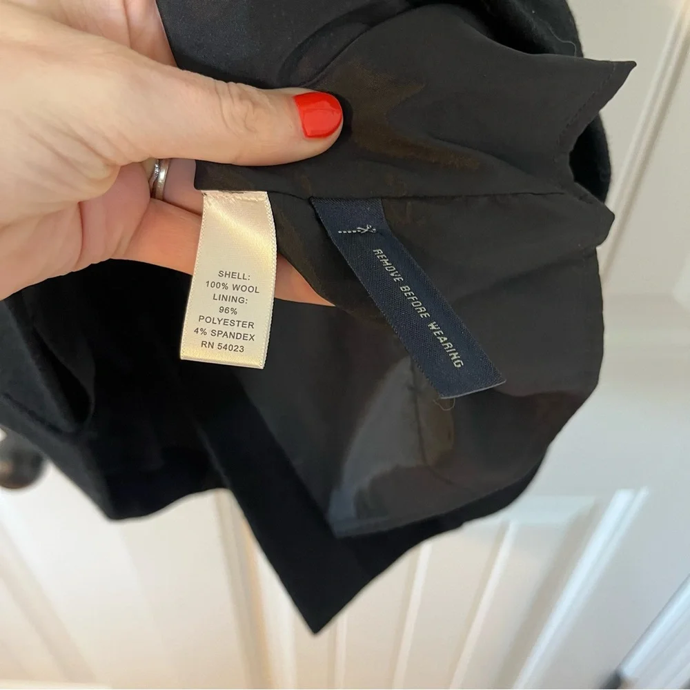 Banana Republic Black Wool Mock Neck MIDI Dress Size 4 Sleeveless - Picture 4 of 6